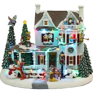 Disney Animated Holiday House with Lights & Music Christmas Town Display Mickey
